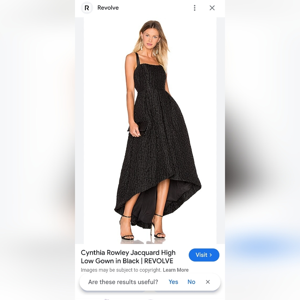 Rent the Runway Cynthia Rowley Black high low gown